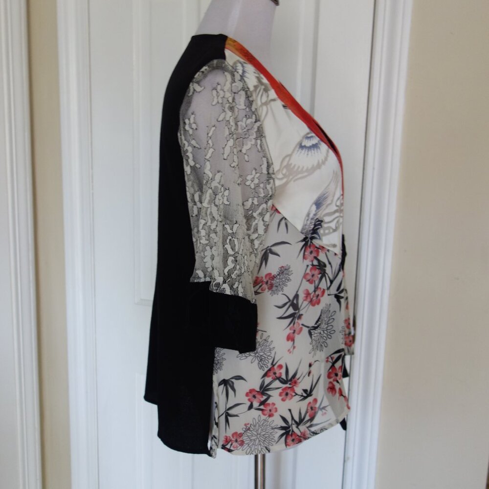 NWT Vtg SPENCER ALEXIS Mixed Fabric Kimono Jacket – Med - Picture 3 of 8